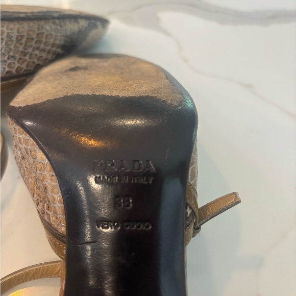 Prada Brown Heels with Snakeskin Pattern - Picture 3 of 4
